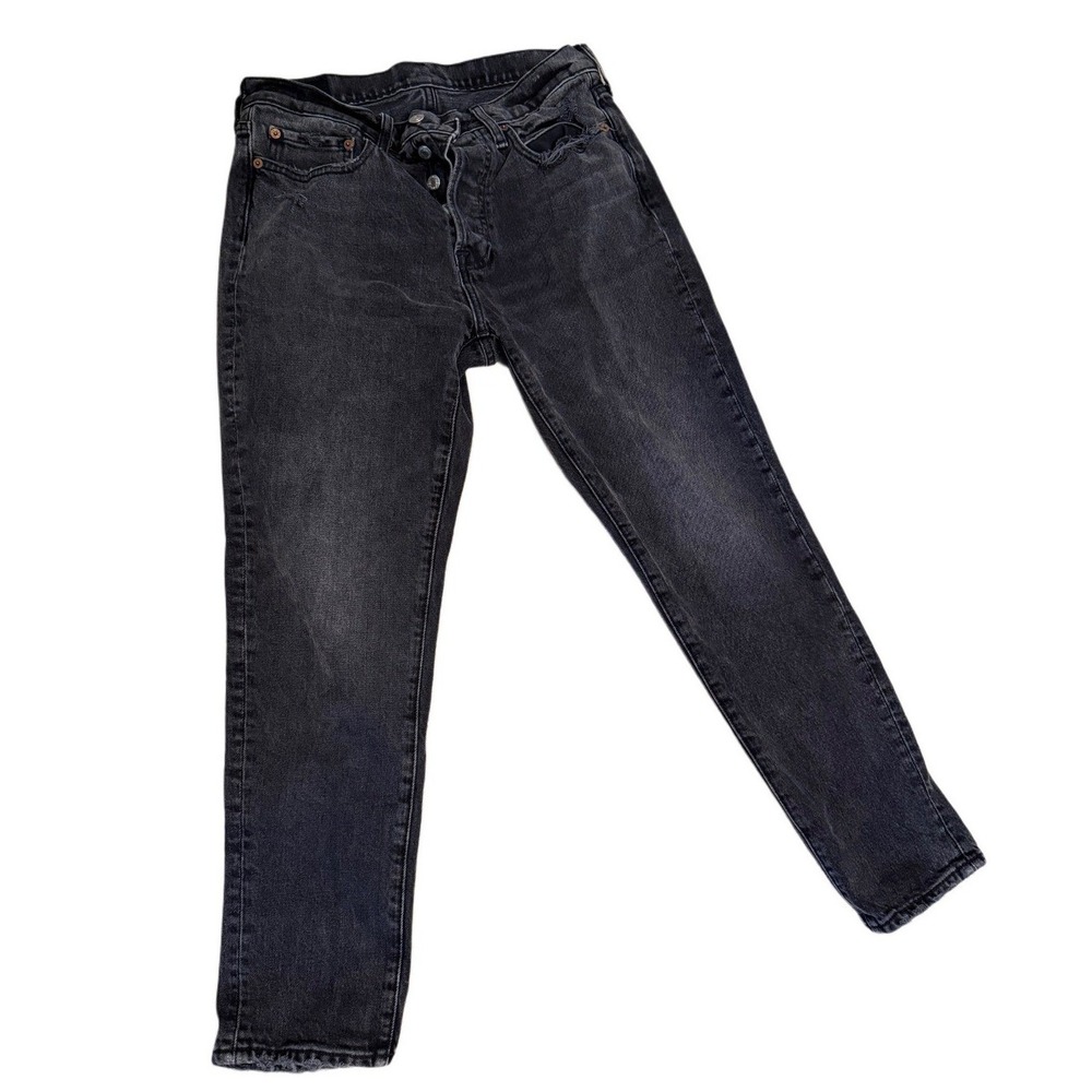 Abercrombie and Fitch Black Jeans High Rise Straight Leg Casual‎ Distressed